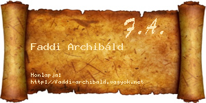 Faddi Archibáld névjegykártya