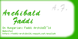 archibald faddi business card